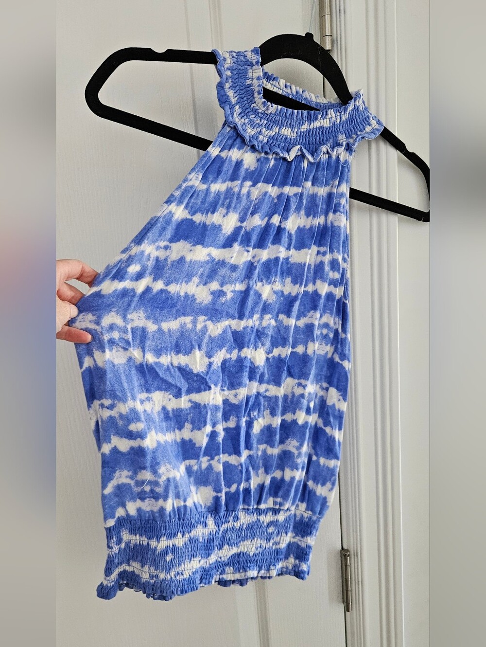 Blue Tie-Dye Halter Neck Women’s Top